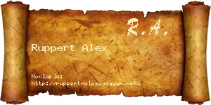 Ruppert Alex névjegykártya